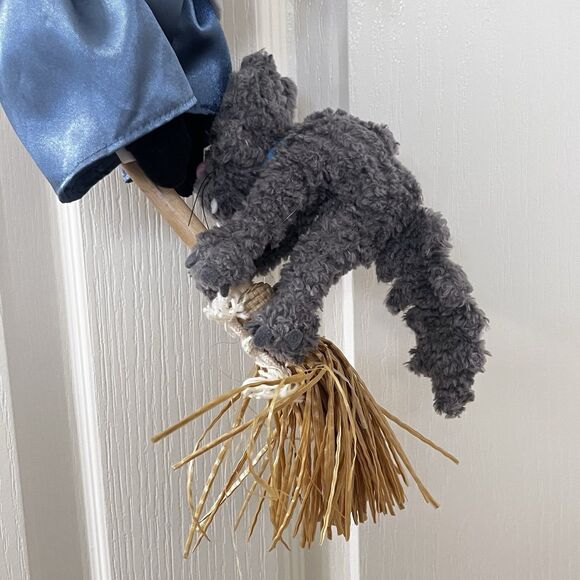 Vintage Applause Witch Lisa Simpson on Flying Broom with Cat Plush Halloween - Picture 7 of 16